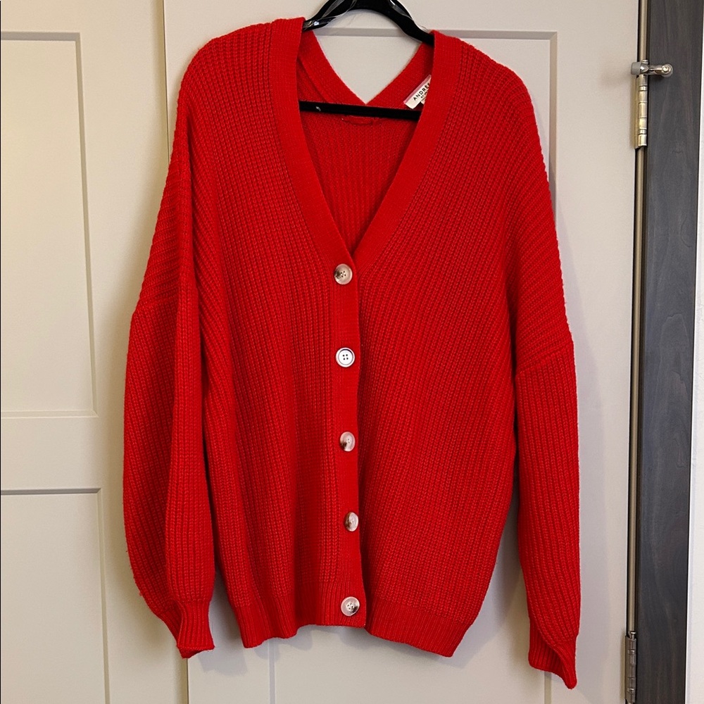 ANDREE BY UNIT Vibrant Red Cardigan